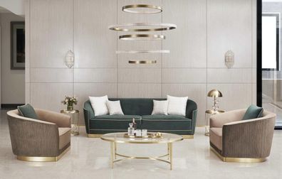 Klassische Wohnzimmer Sofagarnitur Couch Sitzgruppe Polstergruppen Sofa Set 411