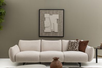 Modernes 4-Sitzer-Sofa Textilbezug Beige Elegant