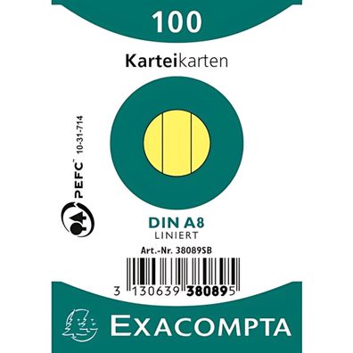 Exacompta NLH Exacompta Karteikarten A8 liniert ge