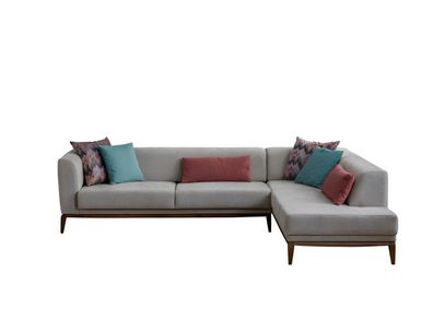Graues Ecksofa L-Form Wohnlandschaft Wohnzimmer Couchen Luxus Sofas