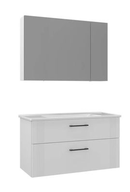 BARI 85cm Waschtisch Unterschrank, Waschbecken Spiegelschrank White