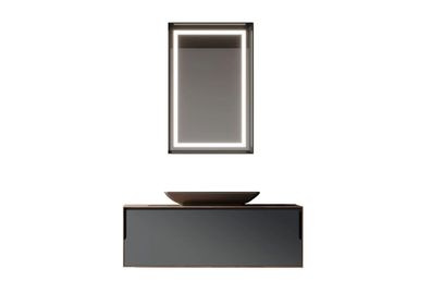 CRAFT 100 cm Unterschrank, Spiegel Waschbecken Eiche-Anthrazit