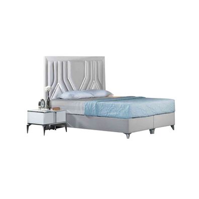 Designer Weißes Doppelbett Schlafzimmerbetten Holz Edler Bettrahmen