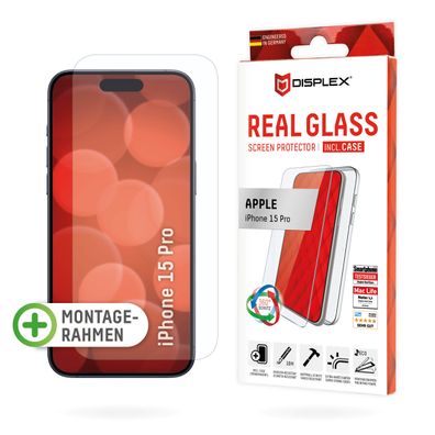 Displex Panzerglas 10H inklusive Handyhülle transparent für iPhone 15 Pro