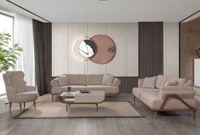 Polstergruppe Lounge Garnitur Couch Set Sofa Gruppe Sitzgarnitur 3 + 3 + 1