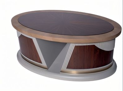 Brauner Holz-Schreibtisch im eleganten Design für Home-Office