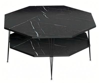 Eleganter schwarzer Couchtisch aus Holz für modernes Wohnzimmer