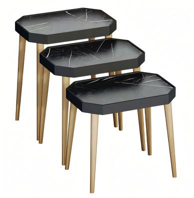 Schwarze Holz Beistelltische im modernen Design, langlebig