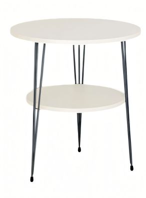 Weißer Metall Beistelltisch im modernen Design