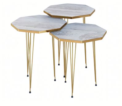 Elegantes graues Metall Couchtisch-Set modern und stilvoll