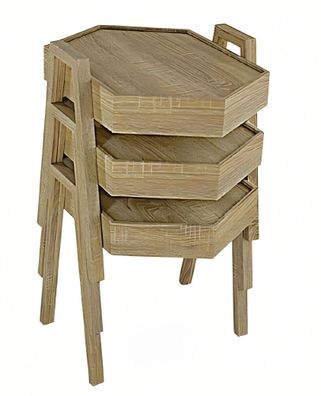 Couchtisch-Set aus Holz in Braun modern elegantes Wohnzimmermöbel