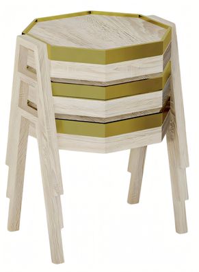 Elegantes Beiges Couchtisch-Set aus Holz für modernes Wohnzimmer