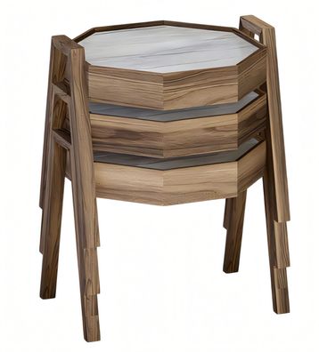 Elegantes braunes Holz Couchtisch-Set modern stilvoll