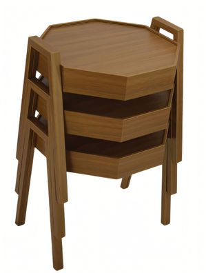 Elegantes Couchtisch-Set aus Holz in warmem Braunstil