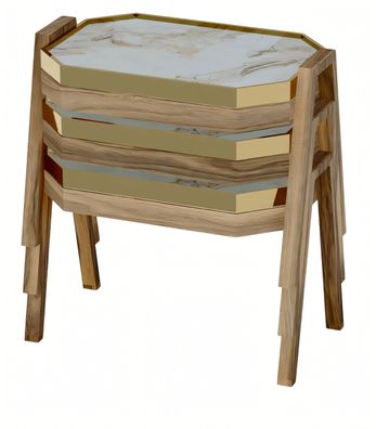 Elegantes braunes Holz Couchtisch-Set modern und stilvoll