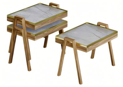 Couchtisch-Set Holz Beige Modern Elegant
