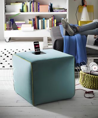 Hocker Ladestation Handy Polsterhocker Sitzhocker Hocker Ottomane Pouf Fußhocker