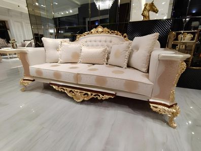 Dreisitzer Design Sofa 3 Sitzer Couchen Textil Chesterfield Sofa 3er Stoff Neu