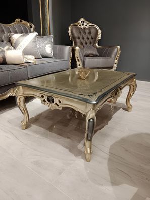 Klassischer Couchtisch Wohnzimmer Möbel edlem Couchtisch Gold Neu