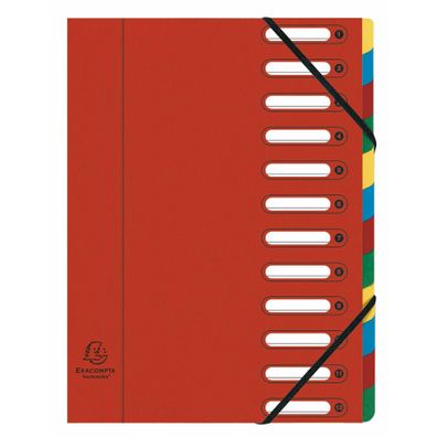 Ordnmappe 12Tlg A4 Harmonika rot