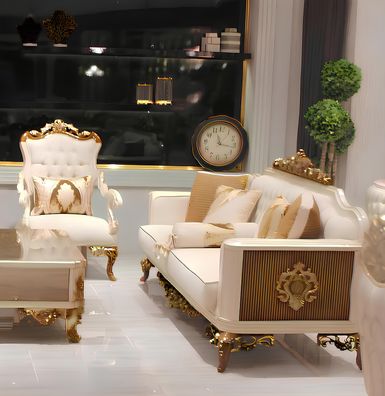 Premium Wohnzimmer Set Möbel set 2x Sofa 3 Sitzer Moderner Wohnzimmer neu