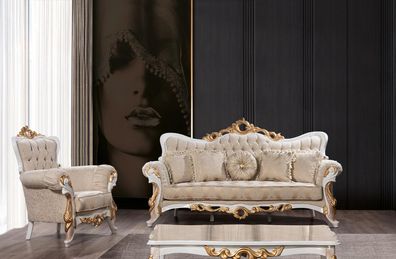 Sofagarnitur 3 + 1 Sitzer Set Design Sofas Polster Couchen Klassiker