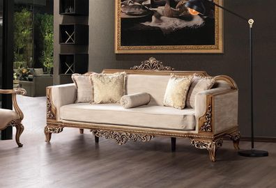 Dreisitzer Couch Polster Möbel Sofa Barock Rokoko Sofas Couchen Samt