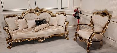 Klassische Chesterfield Couch Barock Stil Sofgarnitur Gruppe Couchen 2tlg
