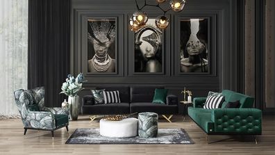 Loungemöbel Sofagarnitur Sofalandschaft Sitzgarnitur Polsterecke Sofa Couch 6tlg