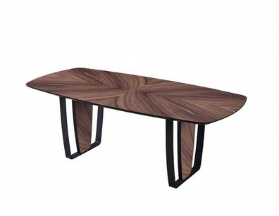 Esstisch Esszimmer Tisch Holztisch Tisch Braun Metall Esszimmermöbel