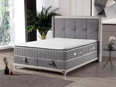 Luxuriöses Boxspringbett Stilvolles Kopfteil für höchsten Komfort und Eleganz