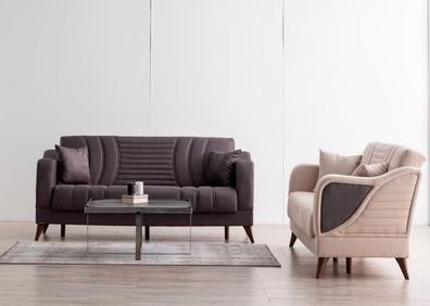 Gemütliche Sofagarnitur 3 + 3 Sitzer Komfortables Design für stilvolles Wohnen