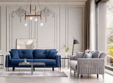 Komfortable Sofagarnitur 3 + 3 Sitzer Stilvolles Design für Entspanntes Wohnen