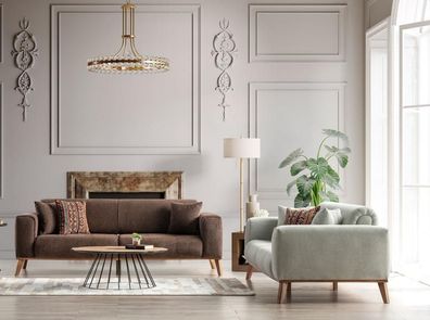 Stilvolle 3 + 3 Sofagarnitur Komfortables Design Sofa Couch Wohnenzimmer