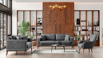 Bequeme 3 + 3 Sofagarnitur Stilvolles Design Polstergarnitur Wohnlandschaft