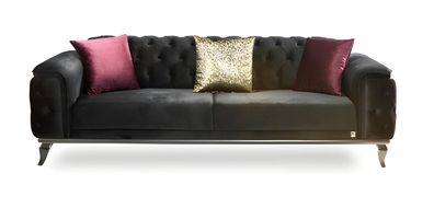 Sofa 3 Sitzer Couch Chesterfield Gepolstert Verstellbar Wohnlandschaft