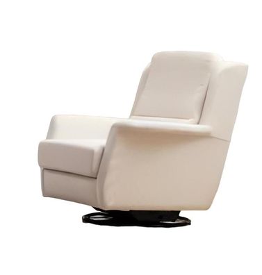 Weißer Drehsessel Moderner Einsitzer Wohnzimmer Exklusiver 1-Sitzer