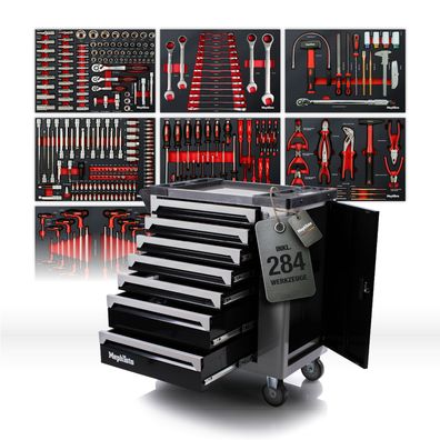 Premium Werkzeugwagen 7 Schubladen inkl Werkzeug CR-V Schaumeinlagen Werkstattwagen