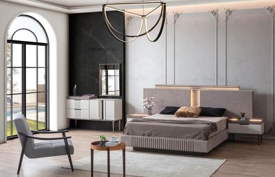 Design Schlafzimmer 5 tlg. Schlafzimmer Set Bett Nachttisch Schminktisch
