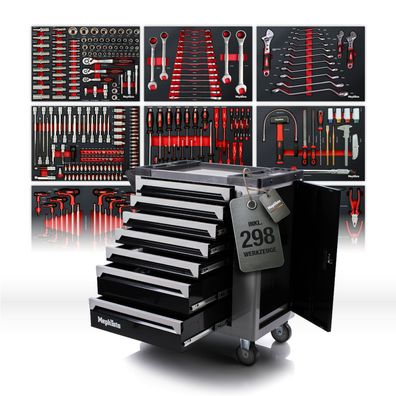 Premium Werkzeugwagen mit 7 Schubladen inkl Werkzeug zzgl Einlage Rollgabelschlüssel