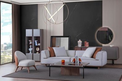 Luxus Wohnzimmer Set Komplette Einrichtung Sofa Kommode Couchtisch 5tlg