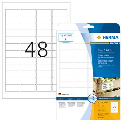 Herma Etiketten stark haftend 45,7 x 21,2 mm weiss 25 Bl 1200 Etik