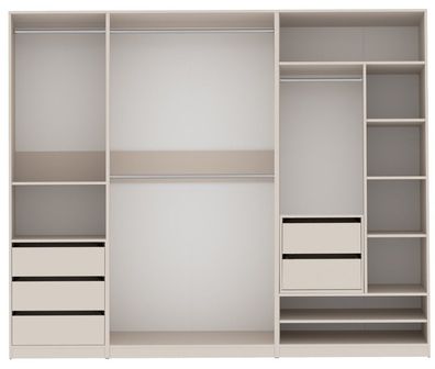 Garderoben-Set TRES D/C offener Kleiderschrank mit 4 Kleiderstangen 5 Schubladen
