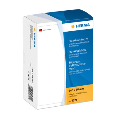 HERMA Frankieretikett 140 x 50 mm (B x H) Papier weiß 500 Etik./Pack