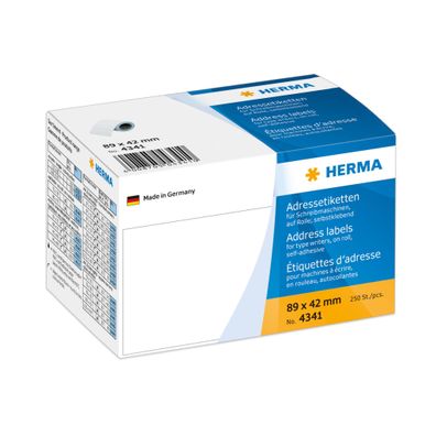 Herma Etiketten Adressen permanent 89 x 42 mm weis auf Rolle 250 Etik