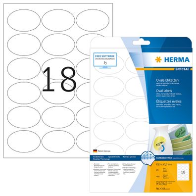 Ablösbare Etiketten A4, 63,5 x 42,3 mm, weiß
