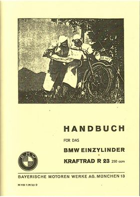 Handbuch BMW Einzylinder Kraftrad R 23 / 250 ccm, Mororrad, Oldtimer, Klasssiker