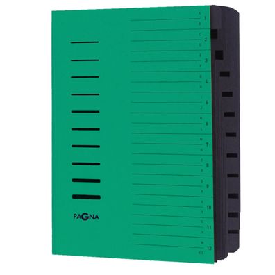 Pagna Ordnungsmappe 12 Fächer 1-12/A-Z grün