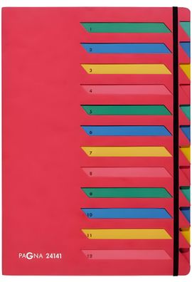 Pagna Deskorganizer Classic 12 Fächer 1-12 rot