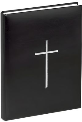 Pagna Kondolenzbuch 19x26cm Kreuz 128S schwarz